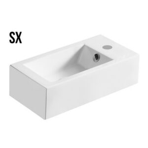 Lavabo d'appoggio 50x25,5 vasca a sinistra - La47