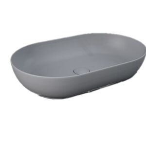 Lavabo d'appoggio ovale grigio opaco - Feeling