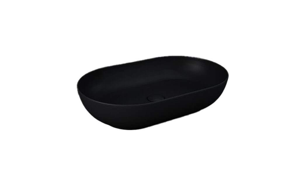 Lavabo d'appoggio ovale nero opaco - Feeling