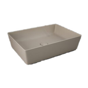Lavabo d'appoggio rettangolare beige opaco - Feeling