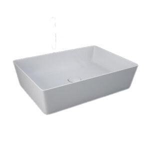 Lavabo d'appoggio rettangolare bianco opaco - Feeling