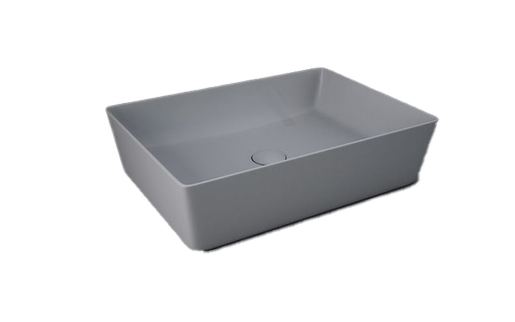 Lavabo d'appoggio rettangolare grigio opaco - Feeling
