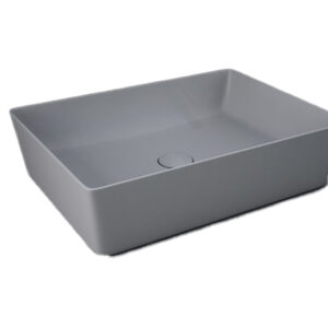 Lavabo d'appoggio rettangolare grigio opaco - Feeling