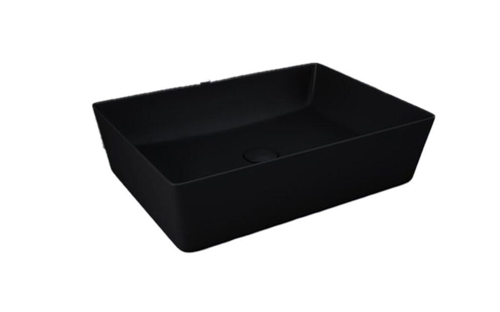 Lavabo d'appoggio rettangolare nero opaco - Feeling