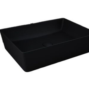Lavabo d'appoggio rettangolare nero opaco - Feeling